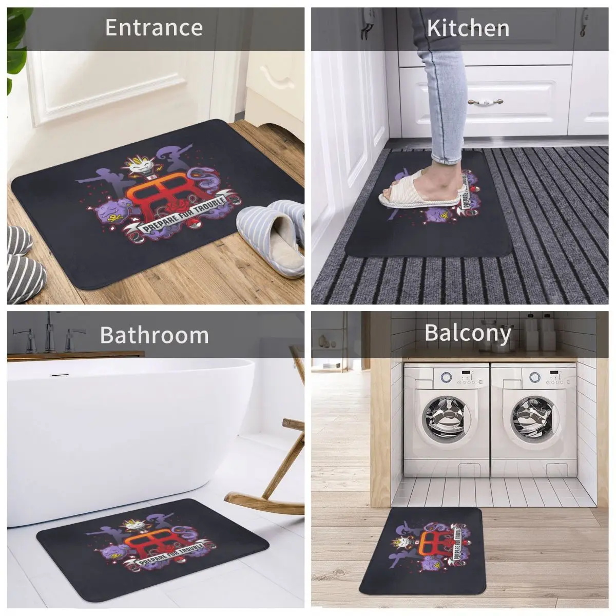 

Prepare For Trouble Carpet Decor Pattern Art Painting 3D Rug Doormat Bathmat Non-slip Entrance Living Room Home Kitchen Bathroom