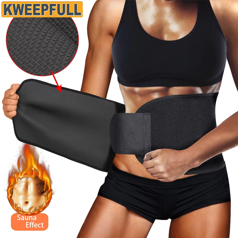 

1Pcs Waist Trimmer Premium Exercise Workout Ab Belt for Women & Men Adjustable Stomach Trainer & Slim Body Sweat Wrap