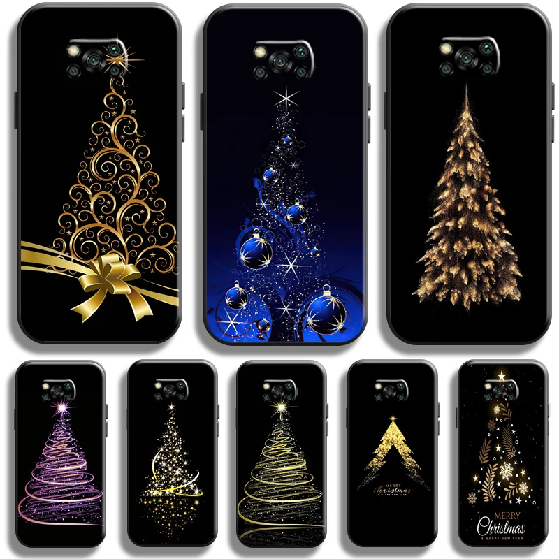 

Merry Christmas Tree Deer Phone Case For Xiaomi Poco X3 Pro NFC For POCO X3 GT Case Silicone Cover Liquid Silicon Coque Carcasa