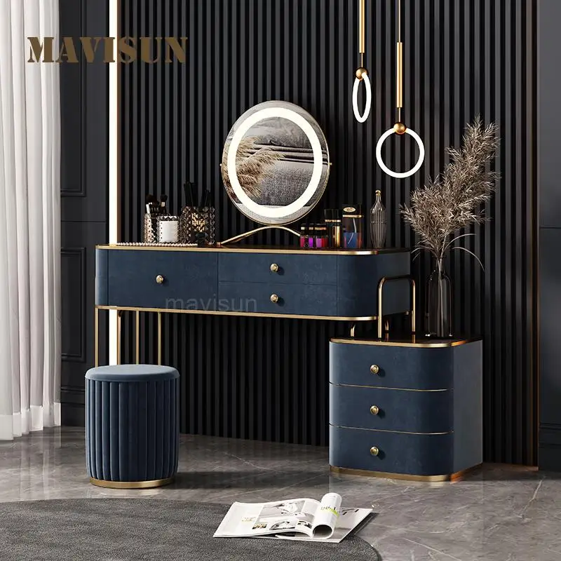 

Luxury High-Grade Rock Plate Dressing Table Storage Cabinet Integrated Bedroom Modern Simple Italian Style Nordic Furniture FGM