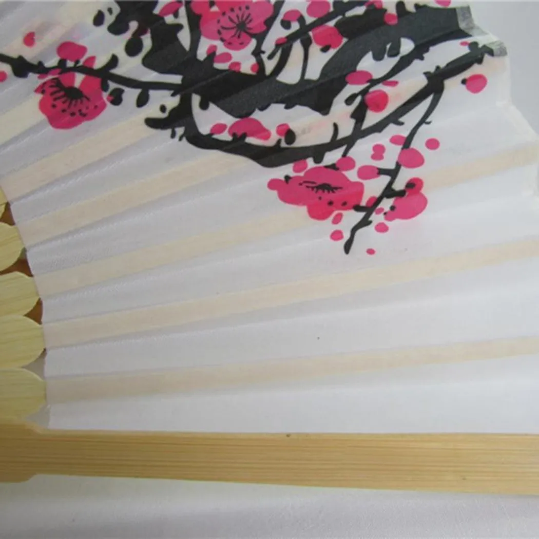 

Elegant Cherry Blossom Print Folding Fans Flower Print Vintage Fan Asian Wedding Favor Gift Summer Girls Dancing Fan