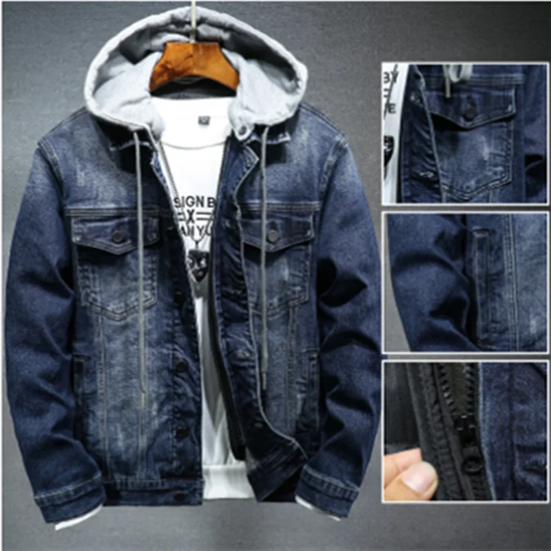 Джинсовая куртка мужская Весенняя утепленная Повседневная универсальная