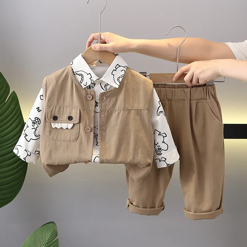 Детские комплекты 2024 новая осенняя одежда для маленьких мальчиков бесплатная