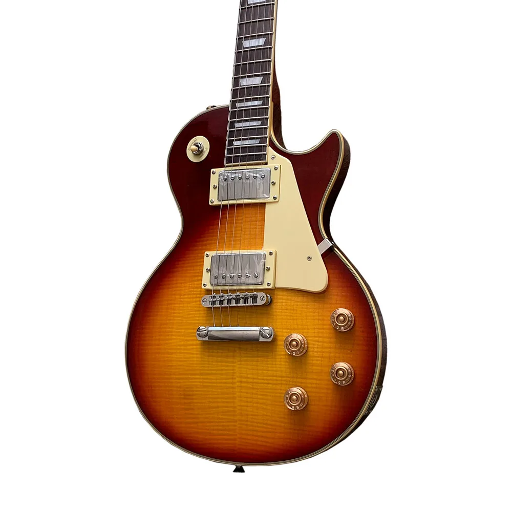 

LP Vintage Electric Guitar 6 Strings Silver Hardwares Sunburst Mahogany Body Rosewood Fingerboard Humbucker Pickups