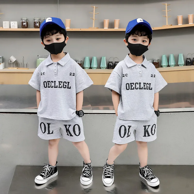 2022 Summer Boys Clothing Sets Cotton Sports Suit for Kids Toddler Boy Clothes Sets Polo Shirts + Shorts 2pcs Outfits 2-11 Yaers