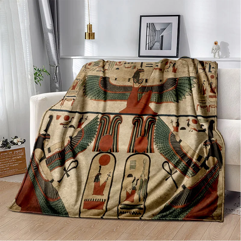 

3D Ancient Egyptian Mythological Ideographic Sign Symbols Blanket,Soft Throw Blanket for Home Bedroom Bed Sofa Cover Blanket Kid