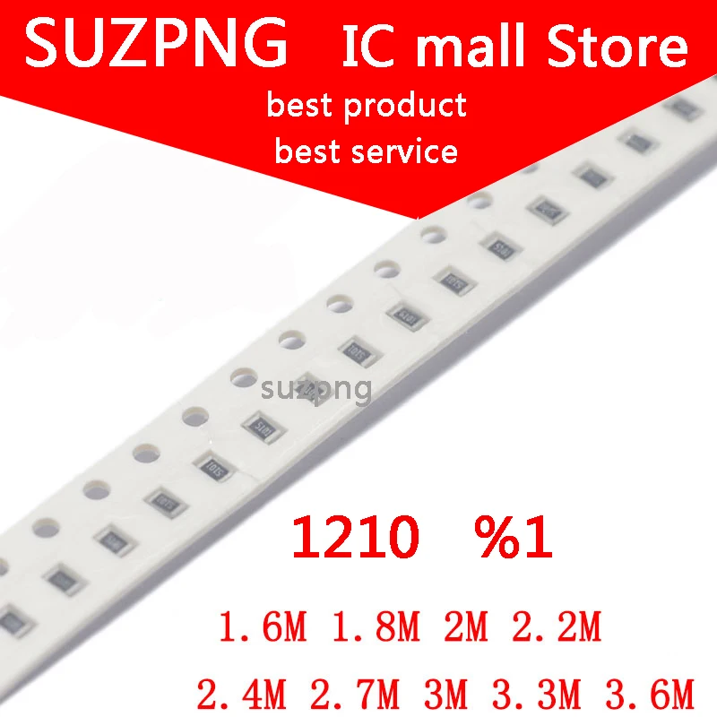 

100PCS1210 SMD % 1 Smd резистор 1,6 M 1,8 M 2M 2,2 M 2,4 M 2,7 M 3M 3,3 M 3,6 M