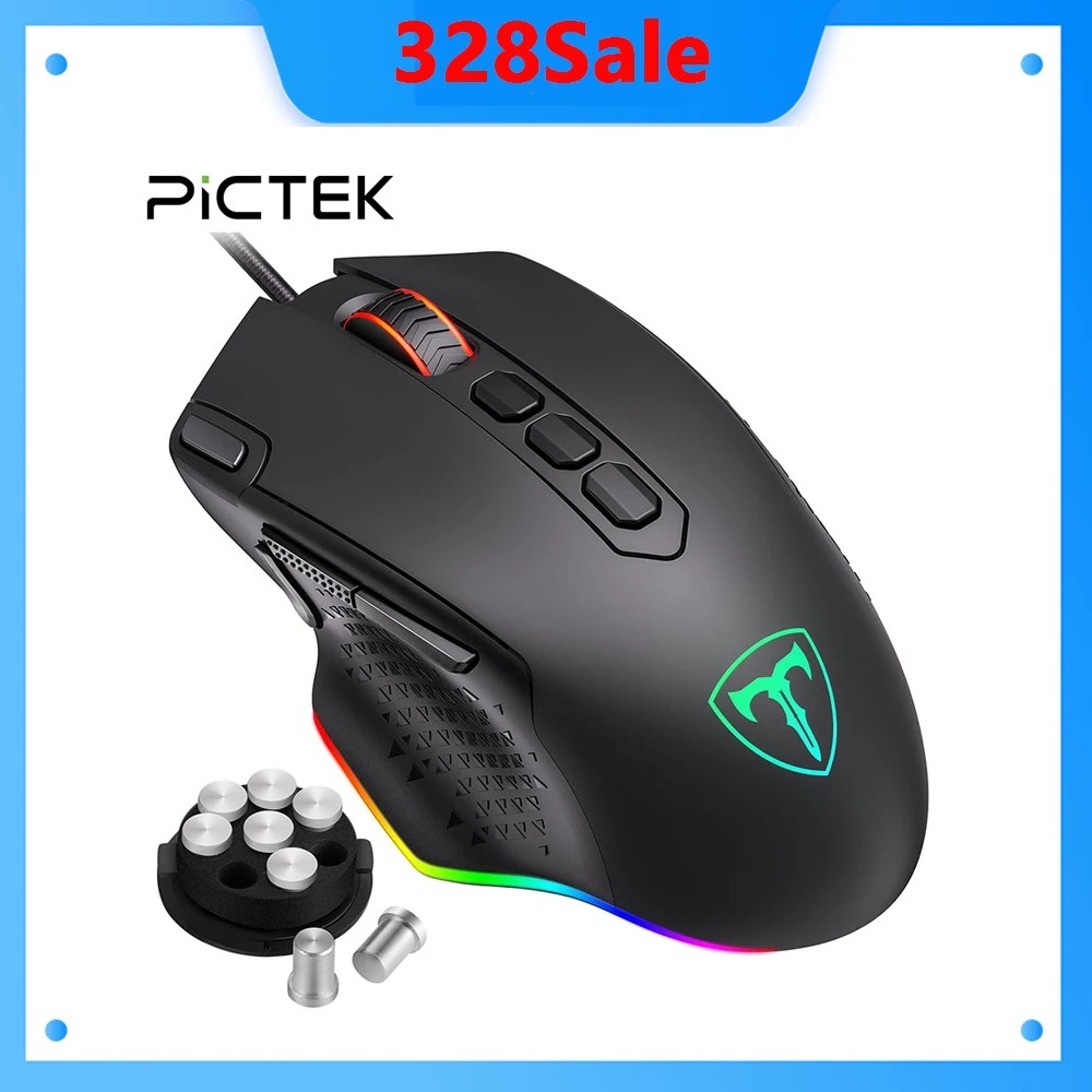 

Проводная игровая мышь PICTEK, 12000DPI, USB, 10 кнопок