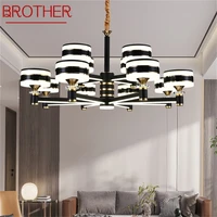 brother postmodern chandelier lamp nordic led pendant light creative decorative fixture for home living room