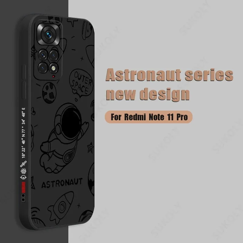

Чехол со шнурком для телефона Xiaomi Redmi Note 11 10 9 8 Pro 10S 9S 9A 9C Mi Poco M3 M4 Pro 5G X3 NFC GT астронавт мультяшный мягкий чехол