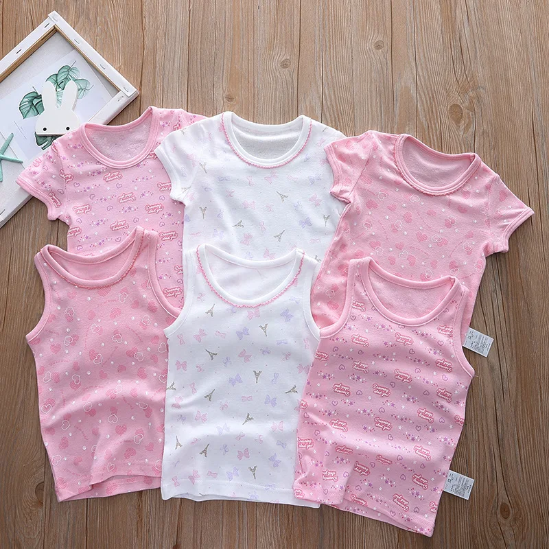 

1-8 Years Girls Tees Kid Girls Summer T-shirt 3 Pieces in 1 pack