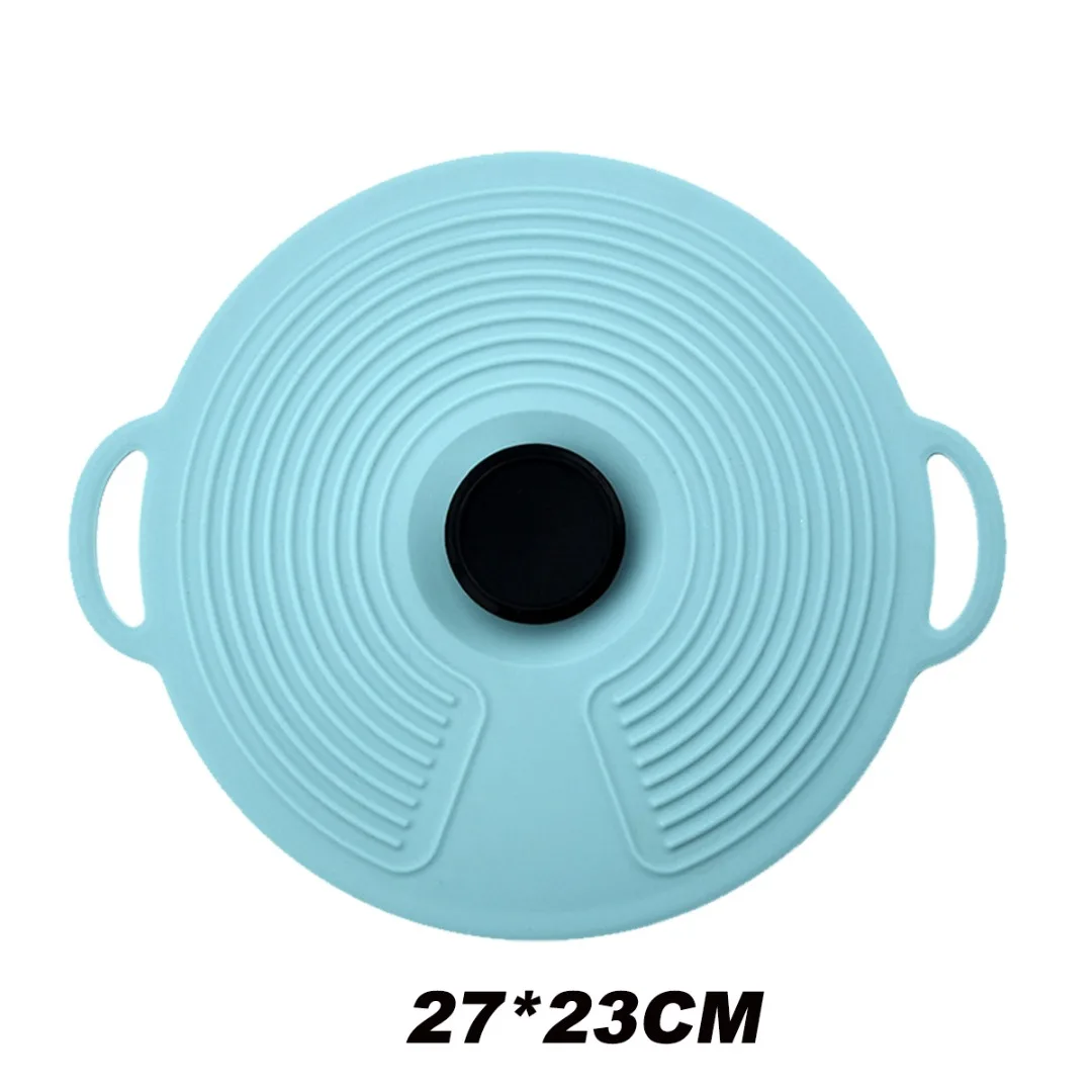 

1pc Silicone Container Seal Preservation Lid 27x23cm Lake Blue Fresh-keeping Cooking Pot Pan Covers Microwave Oven Bowl Lids
