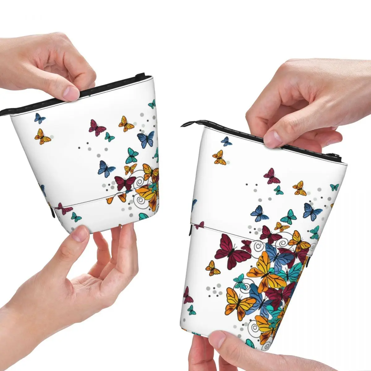 

Fly Away Butterfly Fold Pencil Case Lots of Butterflies Freedom College For Child Standing Pencil Box Simple Pen Organizer