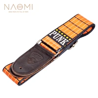 naomi guitar strap nylon leather end adjustable shoulder strap for acoustic guitar bass electric guitar parts accessories new