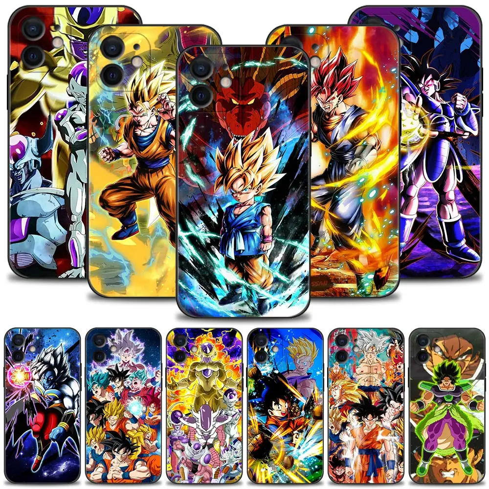 

Phone Case For iPhone 13 11 12 pro max Funda 13mini 12mini XSMax XS XR X 8 7 6 6s plus Silicon Cover Goku Anime Dragons Ball