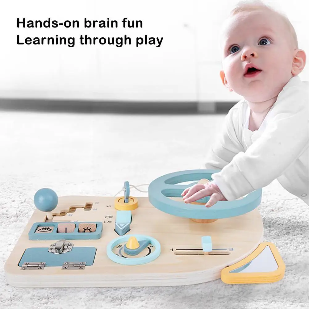 

Children Busy Board Children Sensory Learning Toys Wooden Toys Motor Educational Toys Skill Learning Toddler J7G0