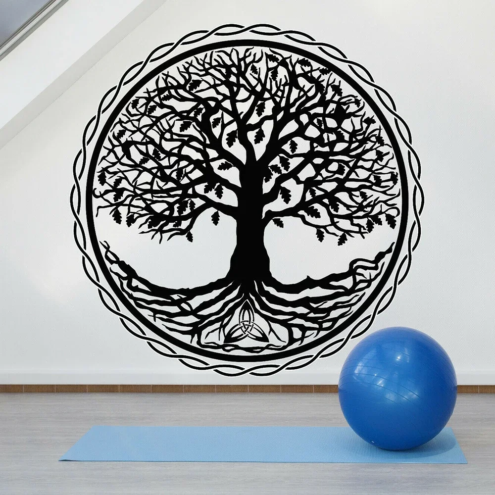 Виниловая наклейка на стену &quotДерево йоги&quot ПВХ
