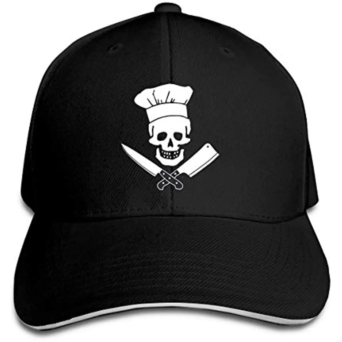 

Men Skull Chef Hat Funny Knives Kitchen Baseball Cap Trucker Hat Adult Unisex Four Seasons Casual One Size