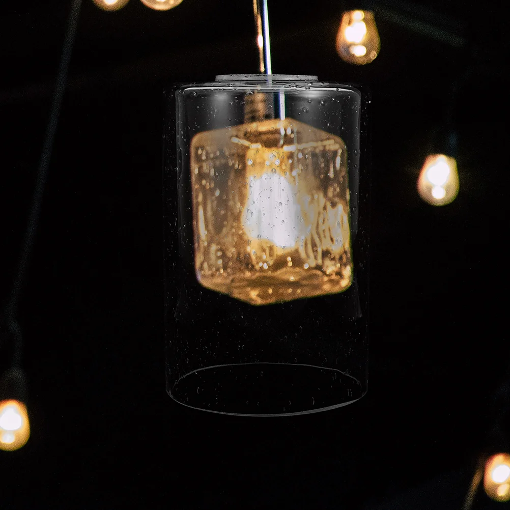 

Glass Lampshade Cylinder Chandelier Shades Hanging Light Replacement Bubble Fixture Decorative Cover Pendant Small Fittings