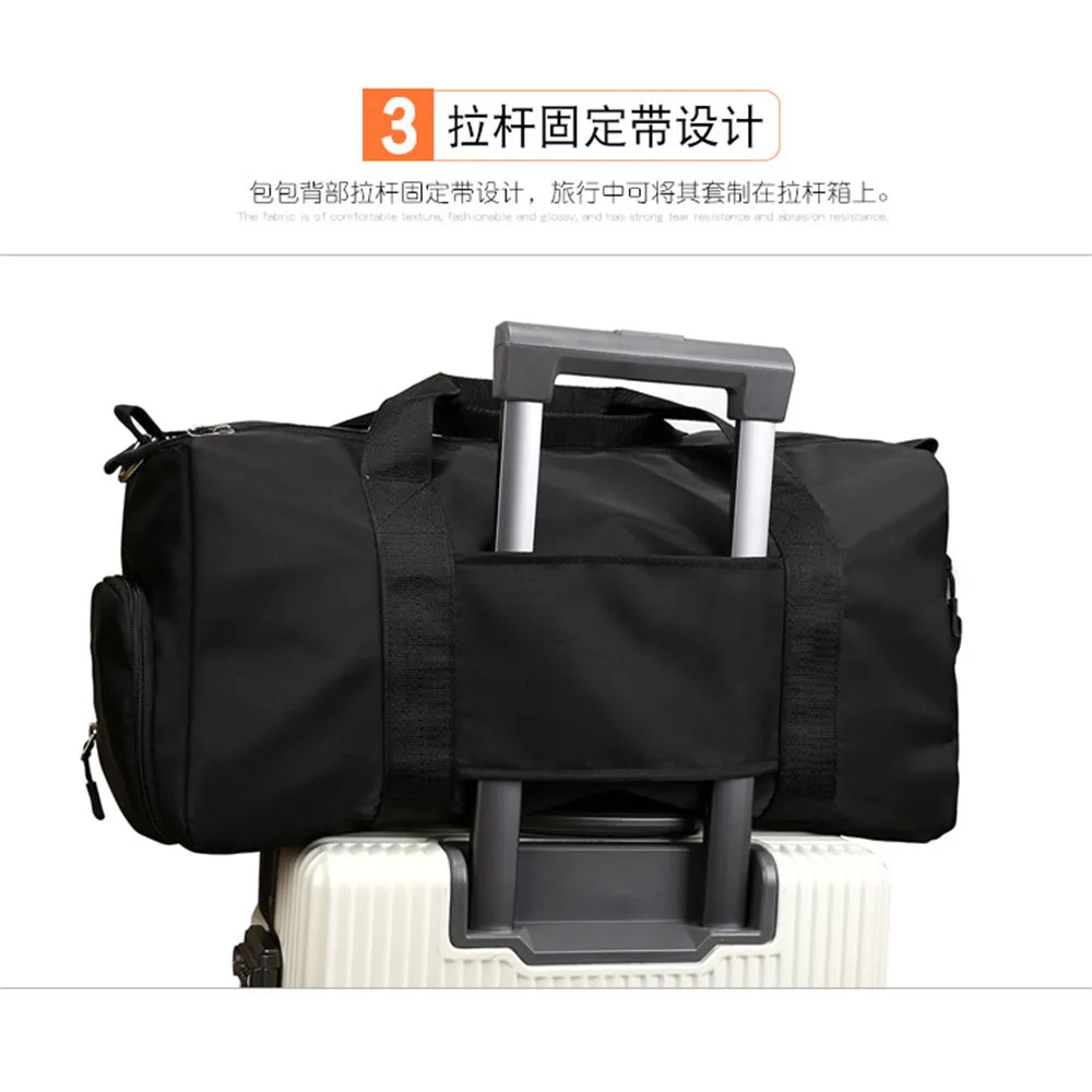 Leisure One Shoulder Training Bags Nylon Dry Wet Separation Fitness Bag Sports Bag Women Hand Held Cross Body Travel Luggage Bag