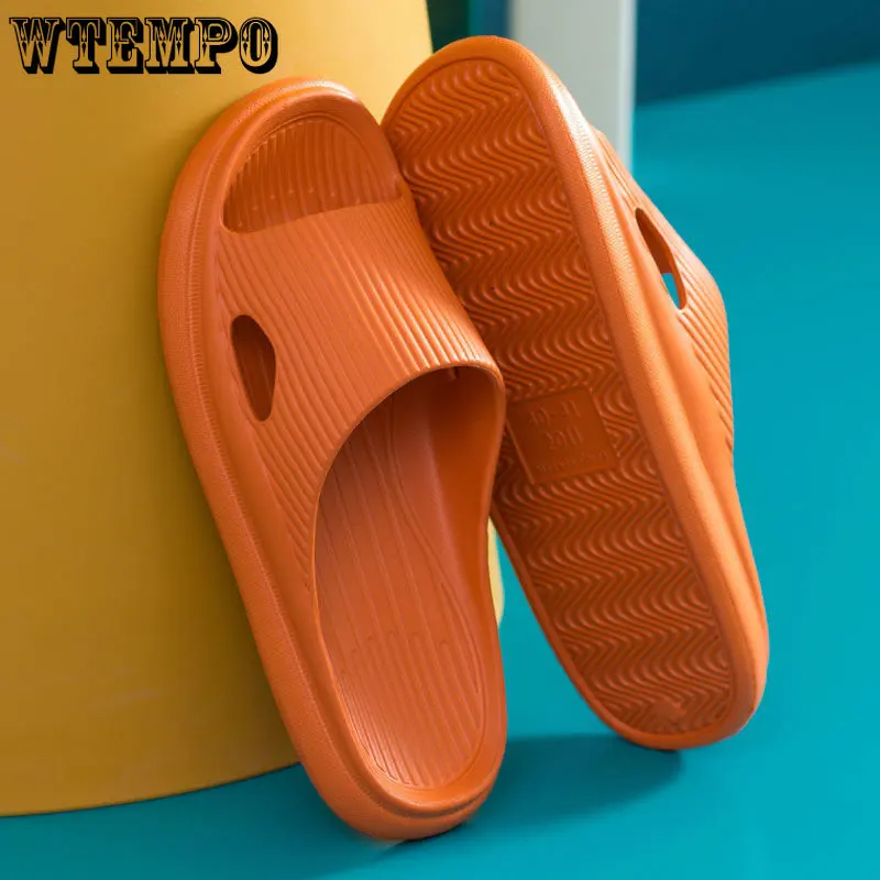 WTEMPO Women Bathroom Shower Slippers Couples Home Soft Sole Non Slip Slides EVA Anti-Slip Indoor Shoes Wholesale Dropshipping