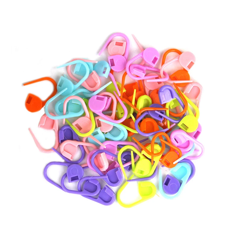 

100Pcs Mix Color Plastic Knitting Tools Locking Stitch Markers Crochet Latch Knitting Tools Needle Clip Hook Colored Marker Pins