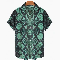 2022 3d tiger print shirts summer fashion mens hawaiian shirt short sleeve animal pattern print beach shirt plus size 5xl top