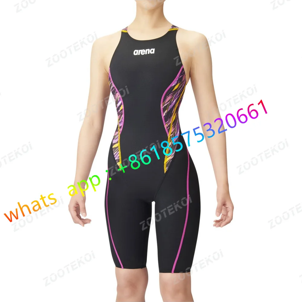 2023 Surfing One Piece Swimsuit Women Competitive Sport Swimwear Triathlon Knee Length Bodysuit Beach Bathing Suit Swim Wear