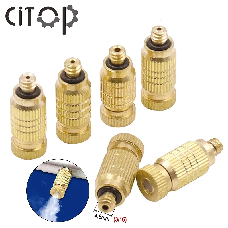 Citop 1 шт. 0,1-0,7 мм Форсунка высокого давления, латунная Форсунка для тумана, Форсунка для форсунки, форсунки системы распыления тумана
