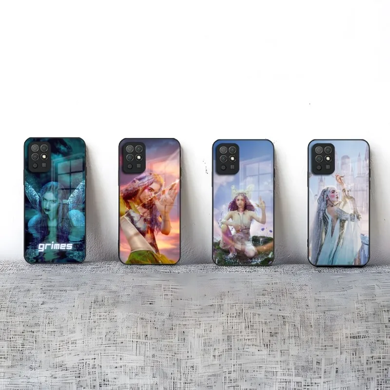 Чехол Grimes Art с ангелами для телефона Huawei P40, P50, P30, P20, P9, Smartp, Z Pro Plus, 2019, 2021 дюйма, цветной чехол из закаленного стекла