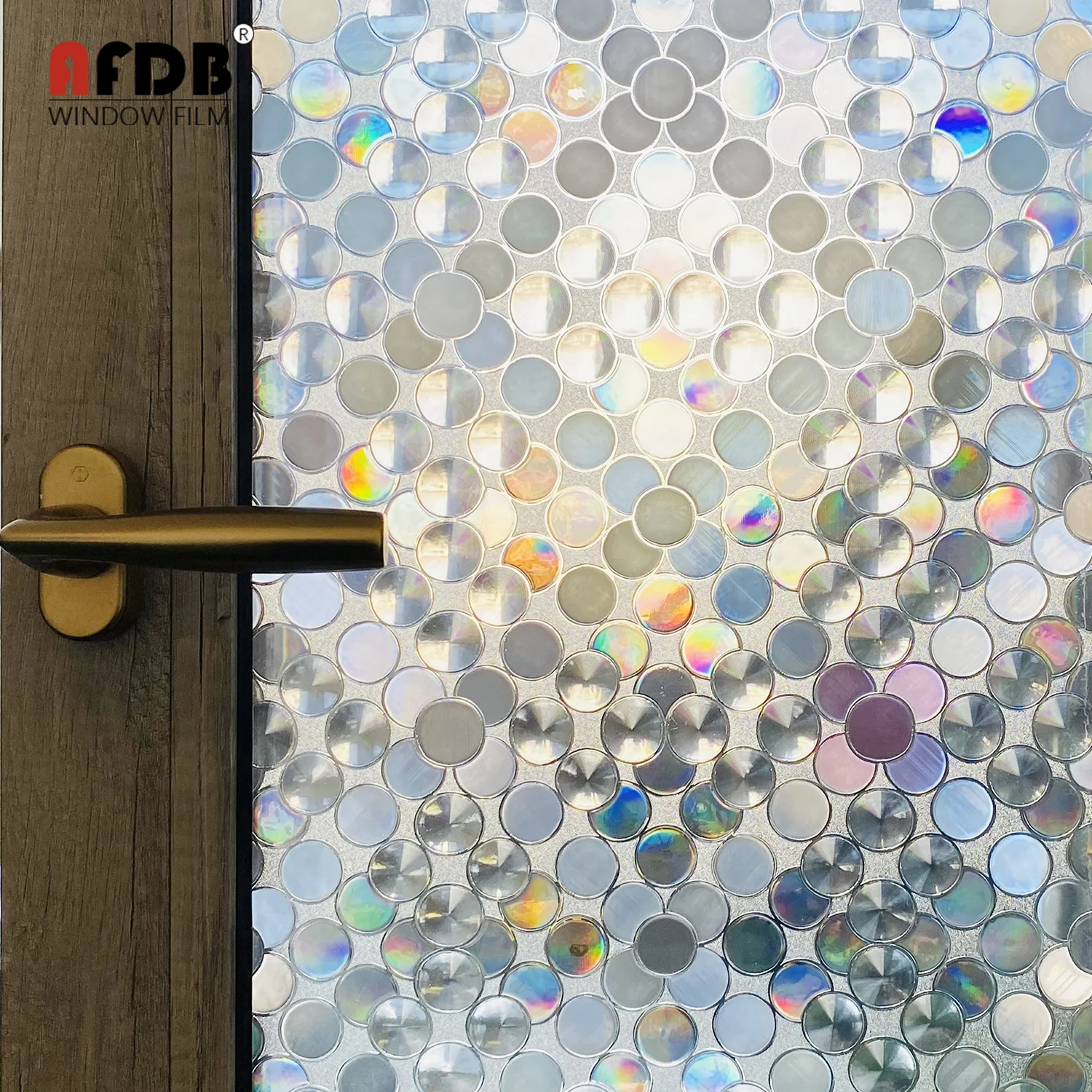 

Rainbow Effect Window Film Privacy for Glass Windows Non-Adhesive Film Decorative Window Stickers for Home Office UV Protection