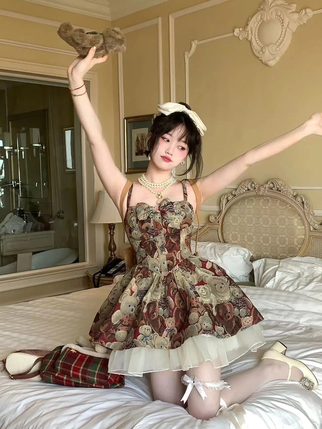 

2023 Vestidos De Mujer Summer Woman Dress Cartoon Print Bow Ruffles Sexy Sling Temperament Robe Femme Tunic Vintage Mini Dresses