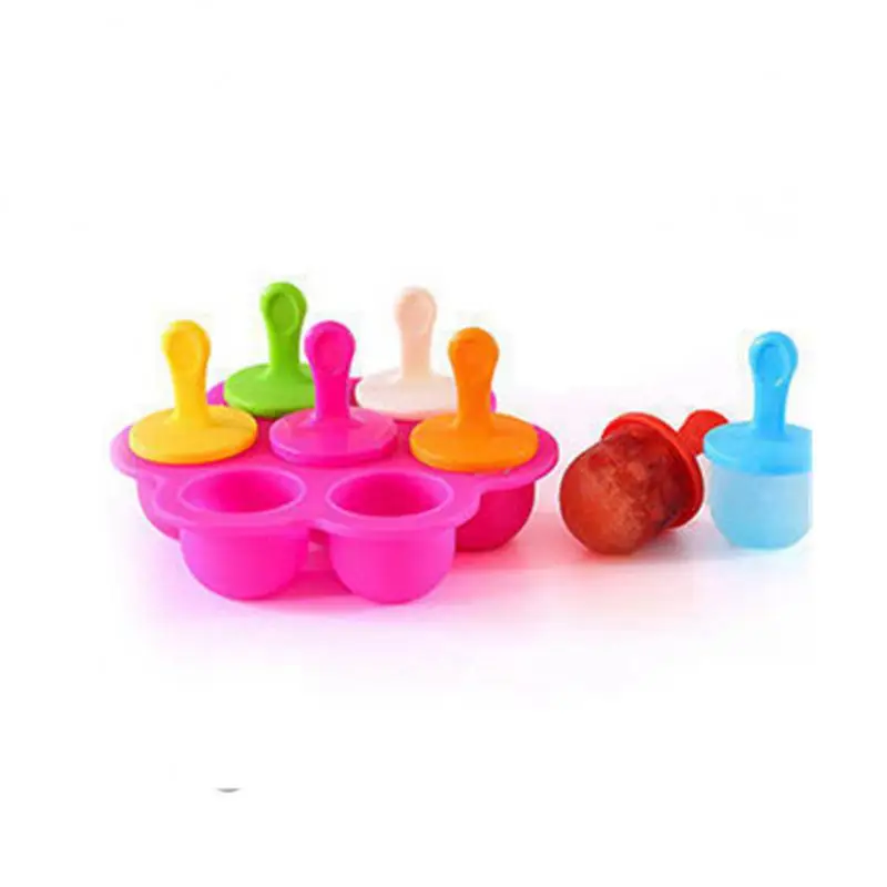 

Diy Popsicle Molds Freezer Fruit Juice Maker Homemade Dessert 7 Hole Cream Silicone Mold Maker Reusable
