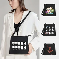 2022 new women square bag shoulder crossbody teeth series pattern designer casual commute tote purse messenger bag handbag