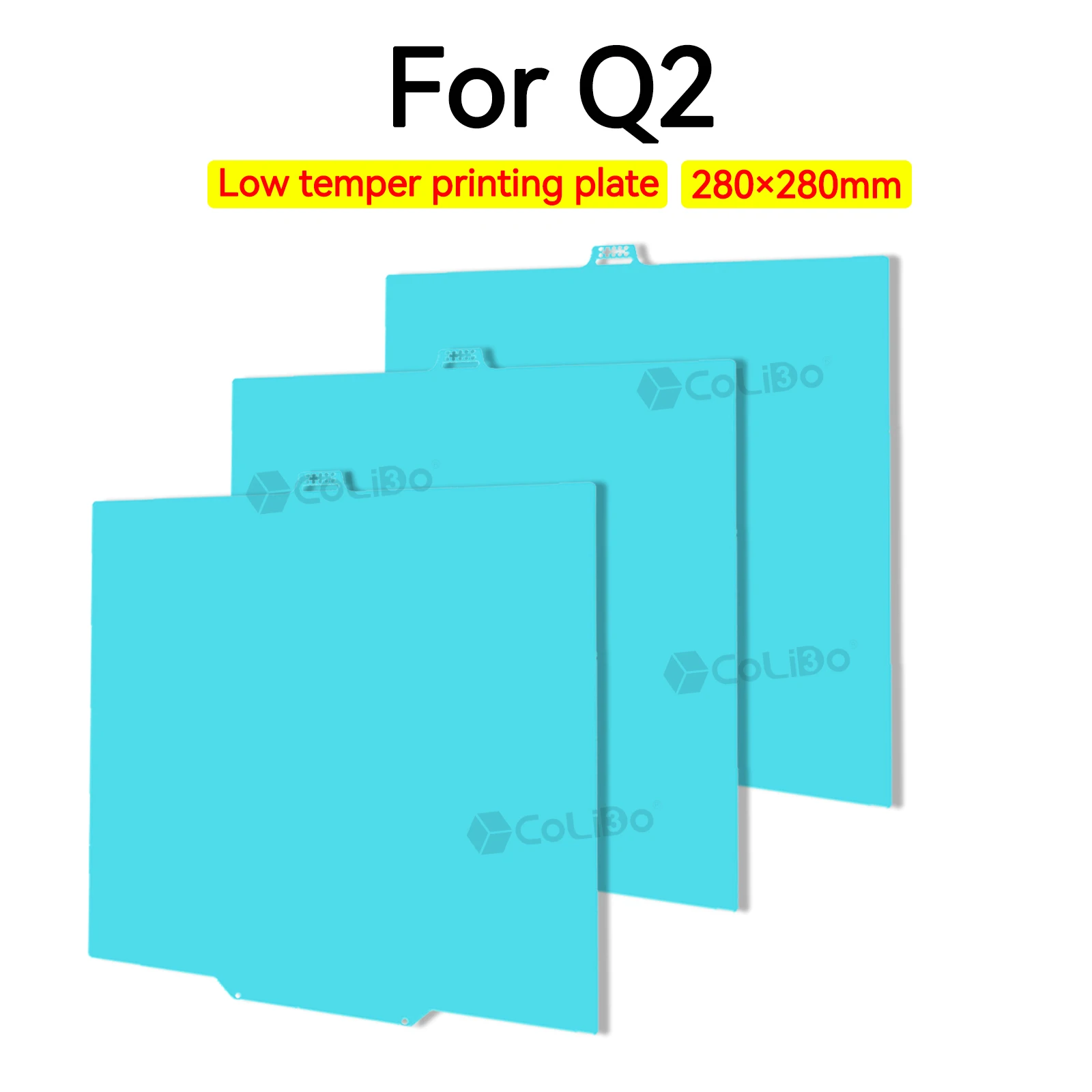Фото Холодная печатная пластина для QIDI Q2/Q2 Combo 280x280 мм, PLA PETG, с сильной адгезией, двусторонняя печать, для деталей 3D-принтера QIDI. №1