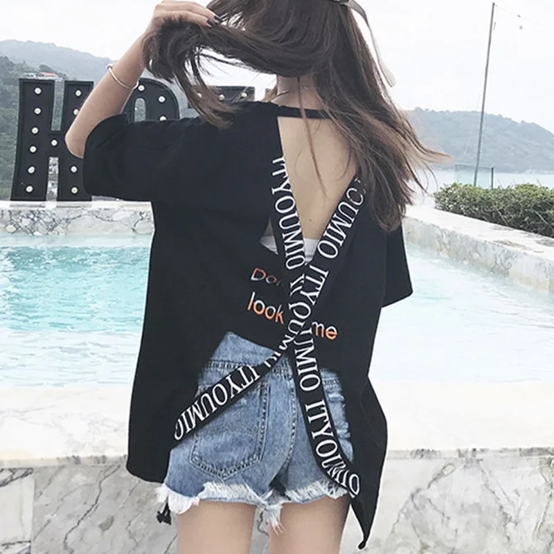 

Женская свободная футболка с коротким рукавом