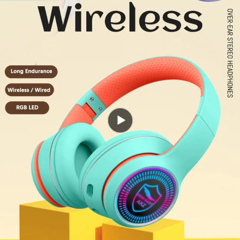 

Stereo Wireless Earphone Rgb 400mah Headphone Head-mounted Headset Sport Earbuds