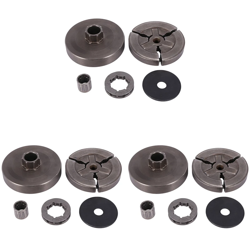 

3X Clutch Drum & Clutch & Sprocket Rim & Needle Bearing Fit For Chinese Chainsaw 4500 5200 5800