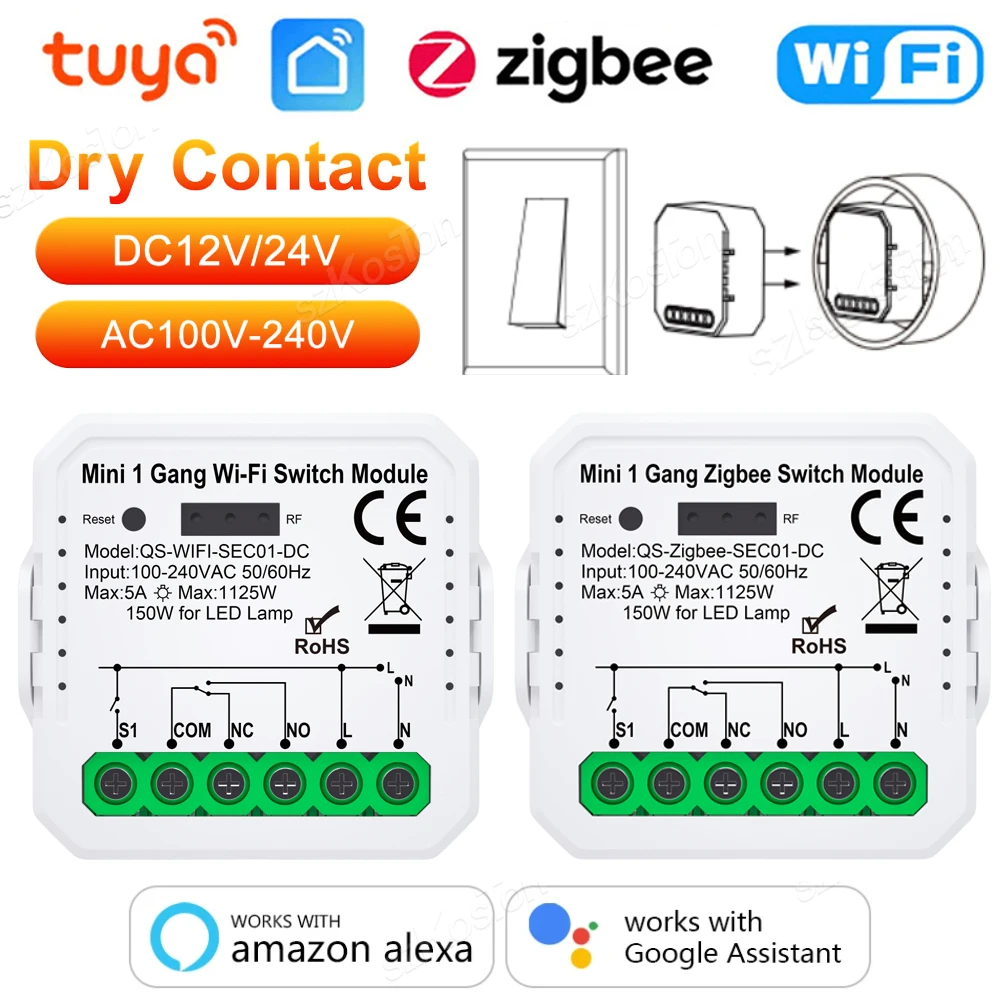 Умный выключатель Tuya ZigBee с поддержкой Wi-Fi 100-240 В