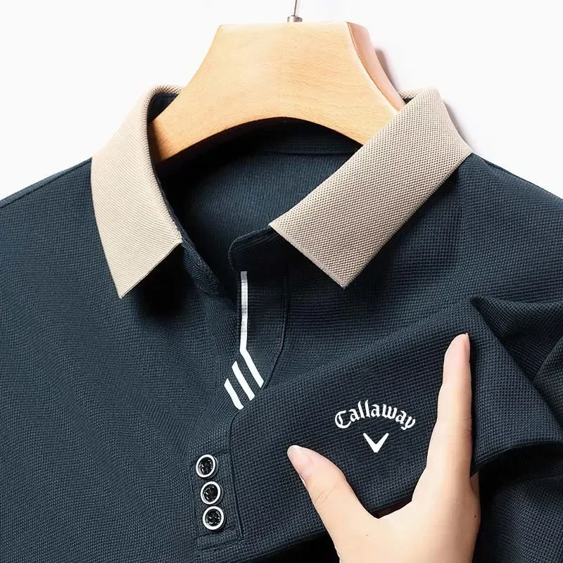 

Callaway 2024 новая одежда с рукавами, футболка для гольфа, Мужская одежда для весны и осени, новинка 2024, повседневный Топ, однотонная Простая рубашка-поло для мужчин