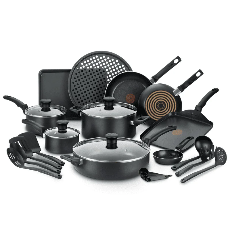 

2023 New NEW Solutions 22-Piece Nonstick Cookware Set, Thermospot, Black Cookware Set Cooking Pots and Pans Set Include Frying P