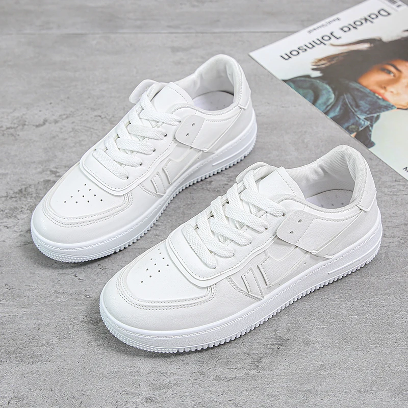 

Женские теннисные туфли, дышащая сетчатая обувь, увеличивающая рост, четыре кожаные белые кроссовки, для прогулок и бега