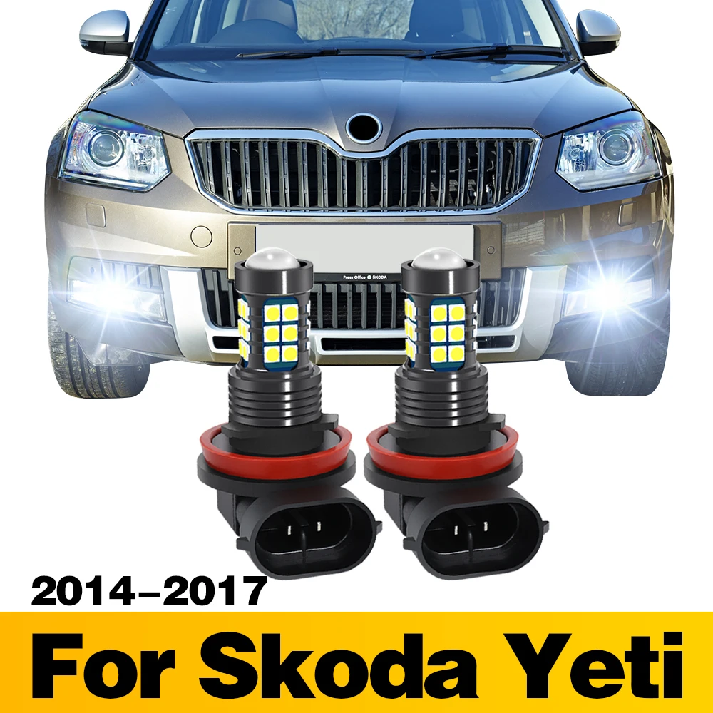 Фото 2 шт. светодиодные лампы, передние противотуманные фары, аксессуары для SKODA Yeti 2014 2015 2016 2017 №1