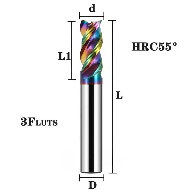 Концевая фреза с твердосплавным радиусом, алюминиевая фреза с ЧПУ для металла, вольфрамовой стали, концевые фрезы с ЧПУ