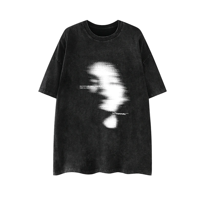 Американская Тяжелая темная абстрактная футболка в стиле хип-хоп для мужчин и