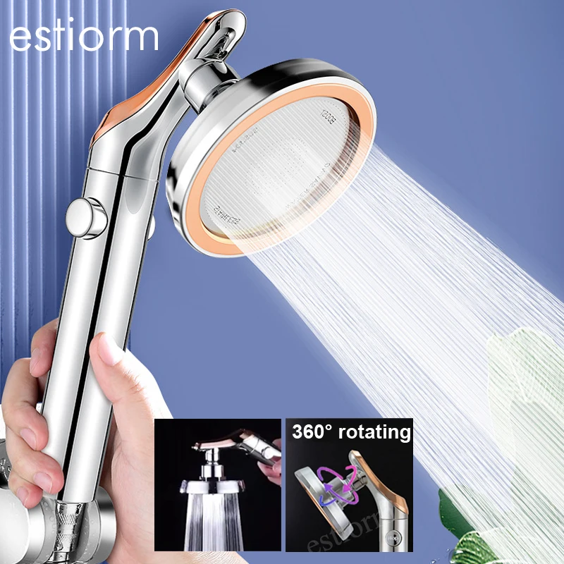 

4 Inch 360 rotating Large Rain Shower Head High Pressure Shower Bathroom Head Shower Rainfall Showerhead With Water Stop Button