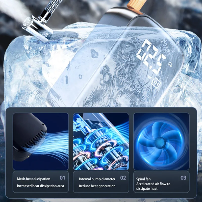 Беспроводной автомобильный воздушный компрессор Xiaomi насос электрический для