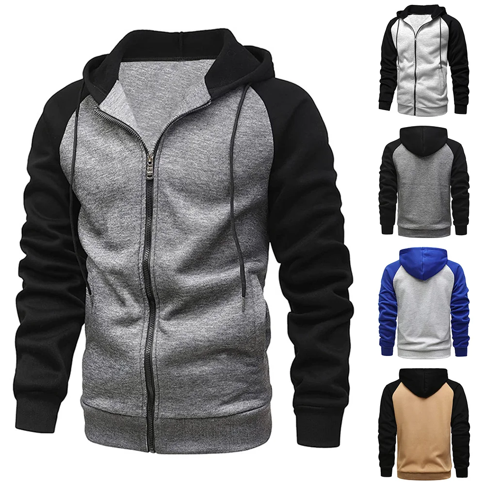 

Coat Mens Sweatshirt Tops Winter With Pocket Autumn Casual Fashion Fleece Hooded Jacket Loose M-2XL High Quality