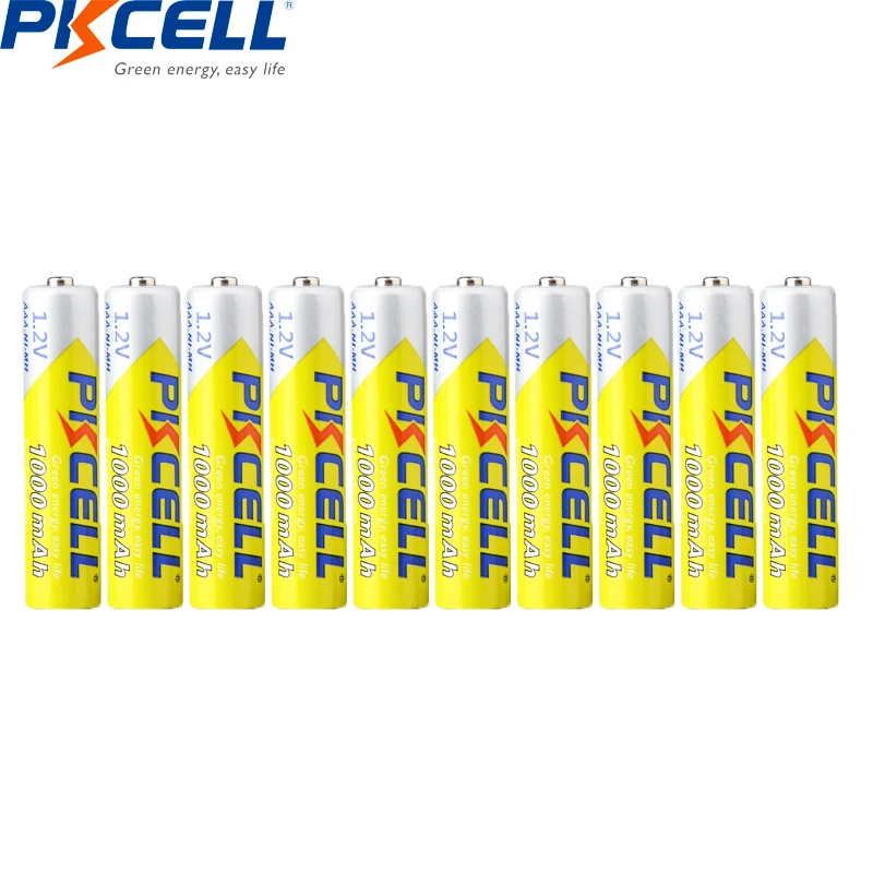 

10PCS/lot PKCELL AAA Battery 1000mAh 3A 1.2V Ni-MH AAA Rechargeable Battery Batteries Baterias for Camera Flashlight Toy