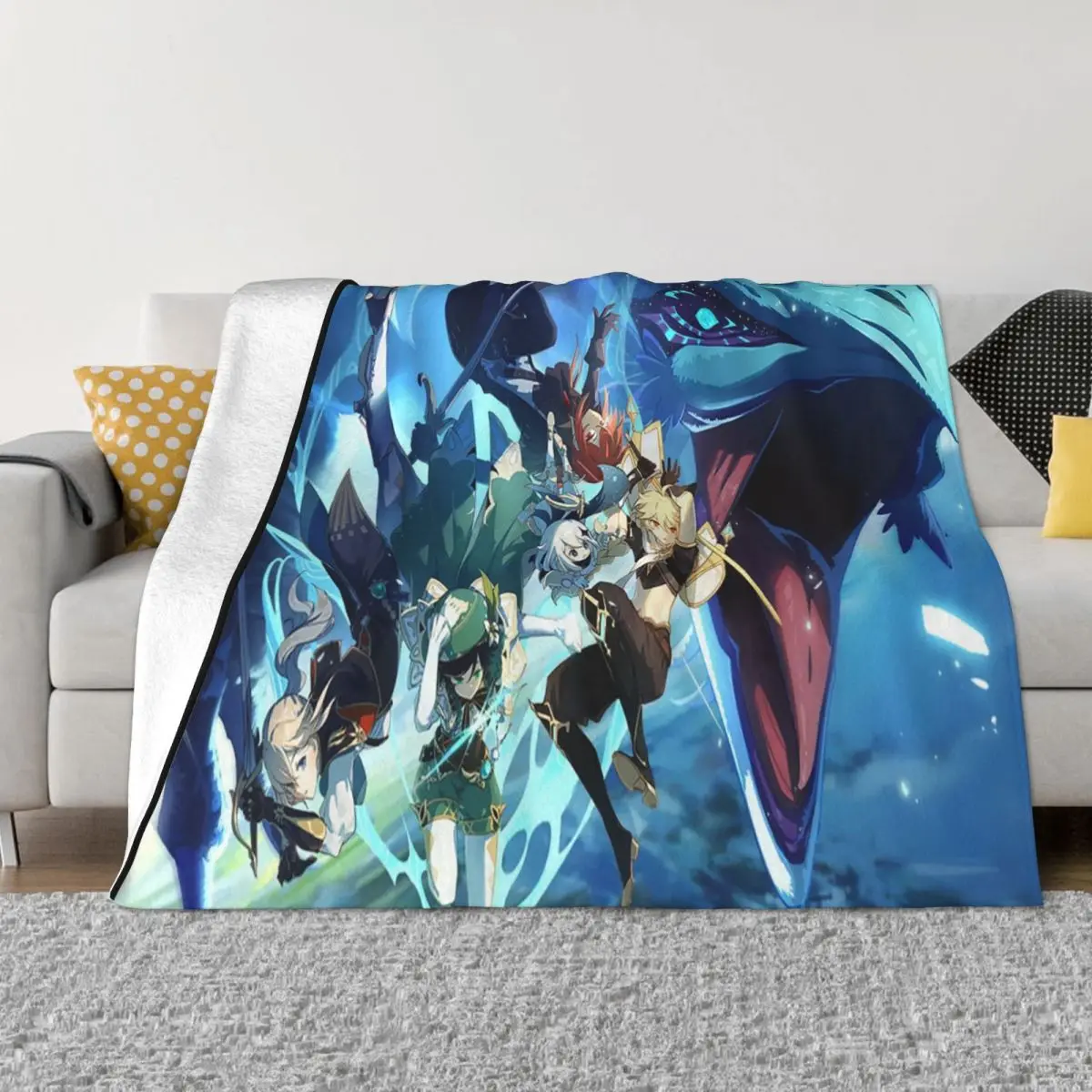 

Genshin Impact The Best Online Open-World Blanket Velvet Electronic Games Soft Throw Blanket for Bedding Couch Bedding Throws